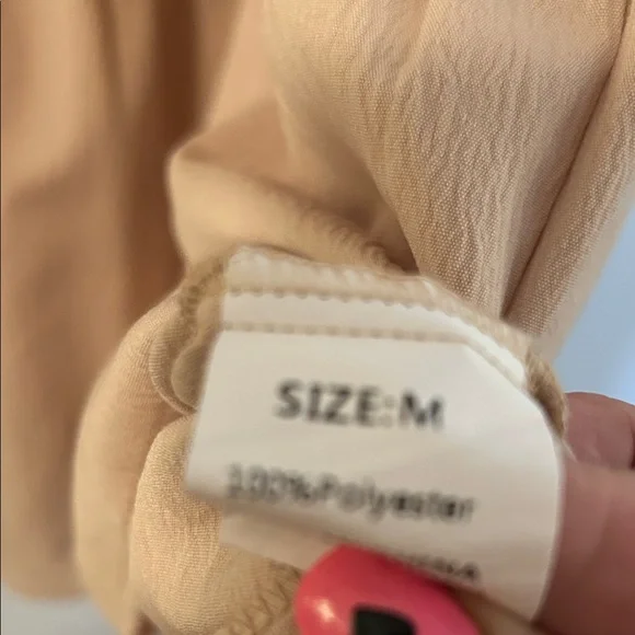 Elegant Tan Ruffle Dress - Picture 3 of 3